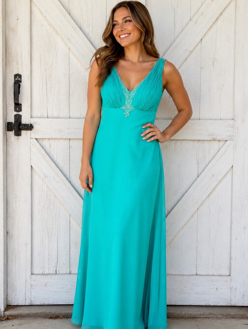 NWT Jimmy Lee Elegant Tiffany Blue Green Evening Gown Size M